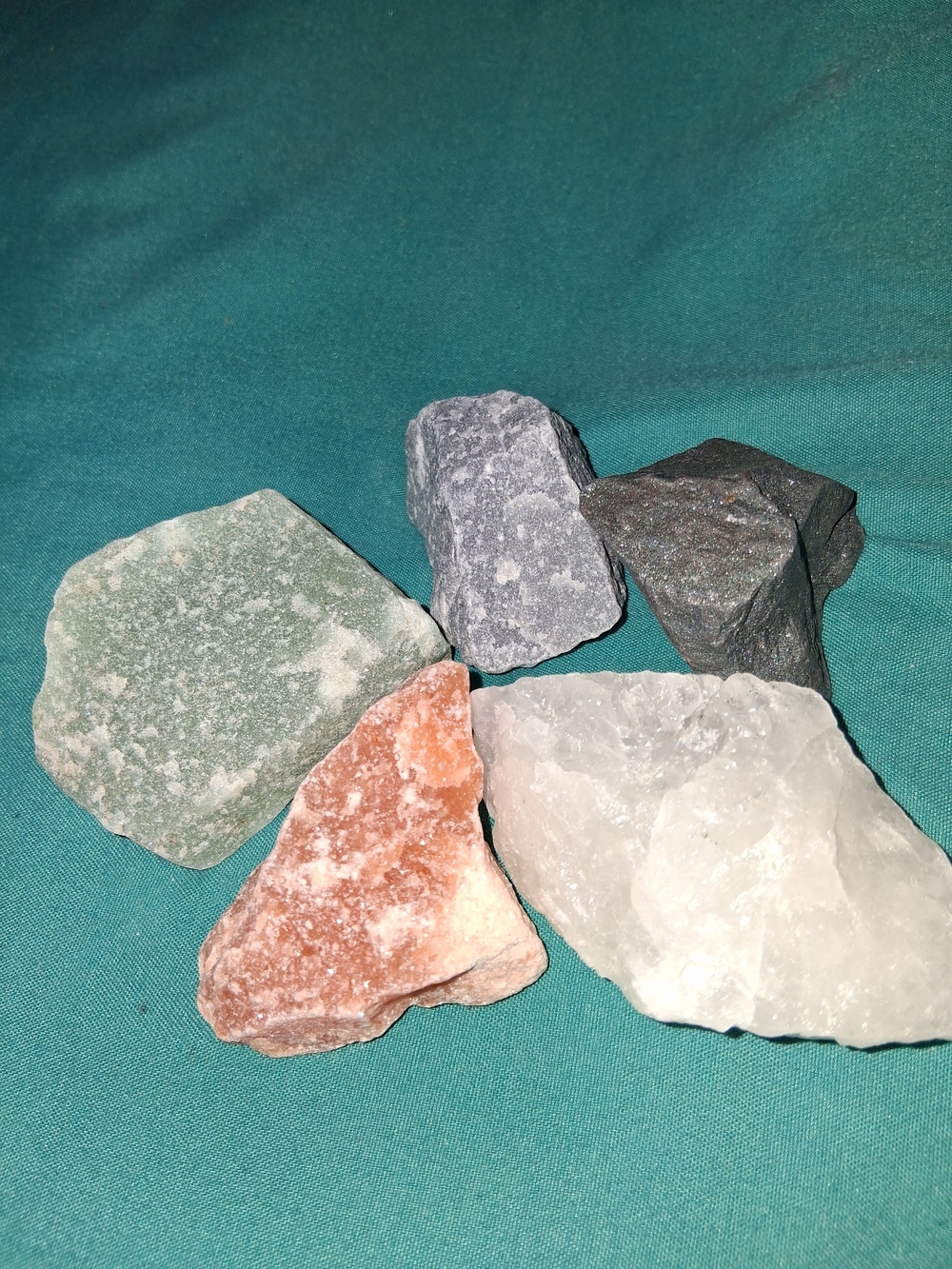 Natural Rough Crystal Set -green Aventurine ,orange Calcite